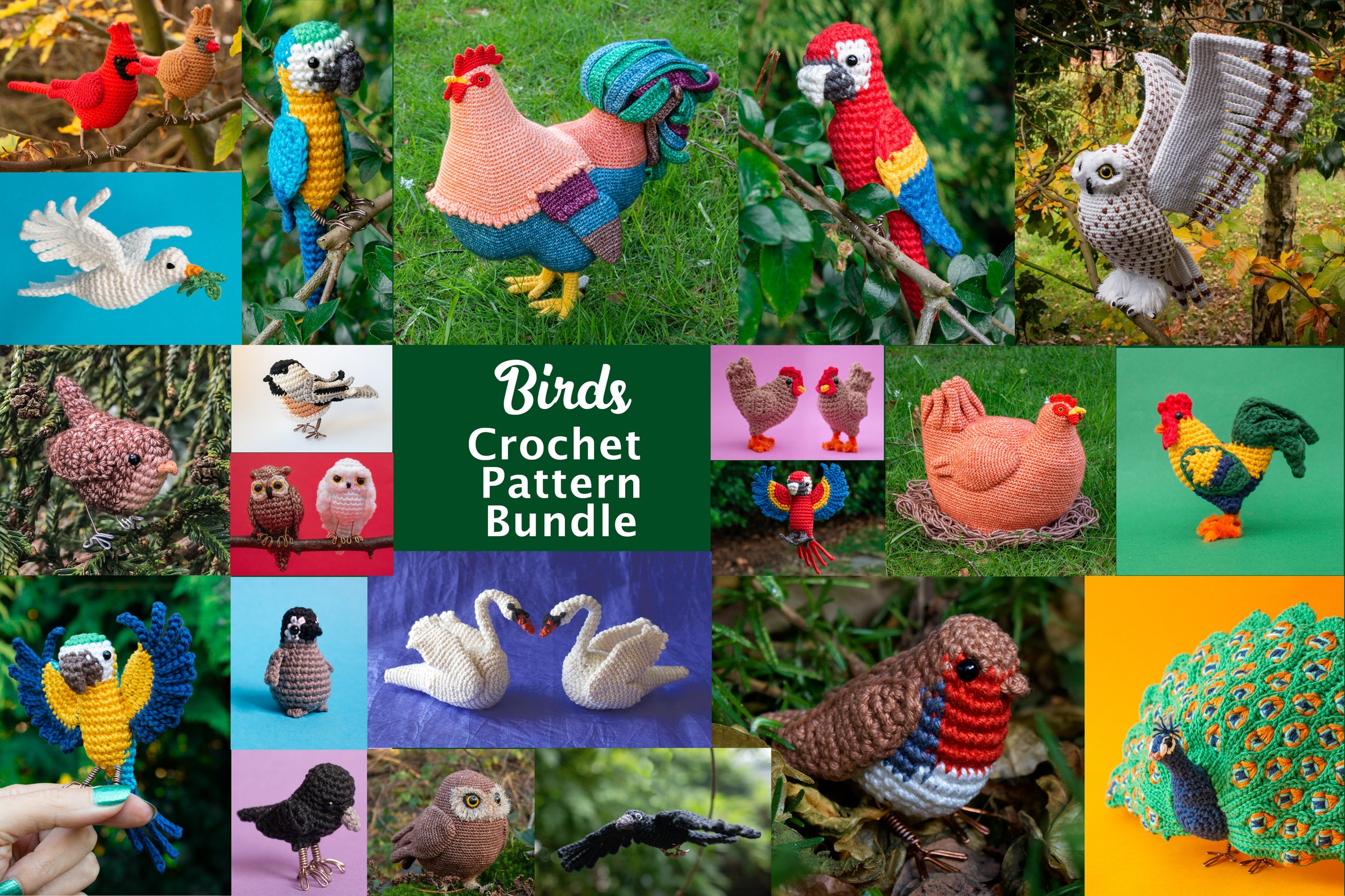 Birds Crochet Pattern Bundle (17 Patterns)