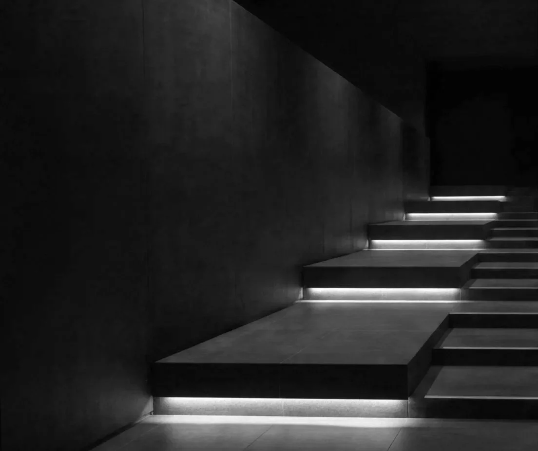 Photograph image of lit-up steps