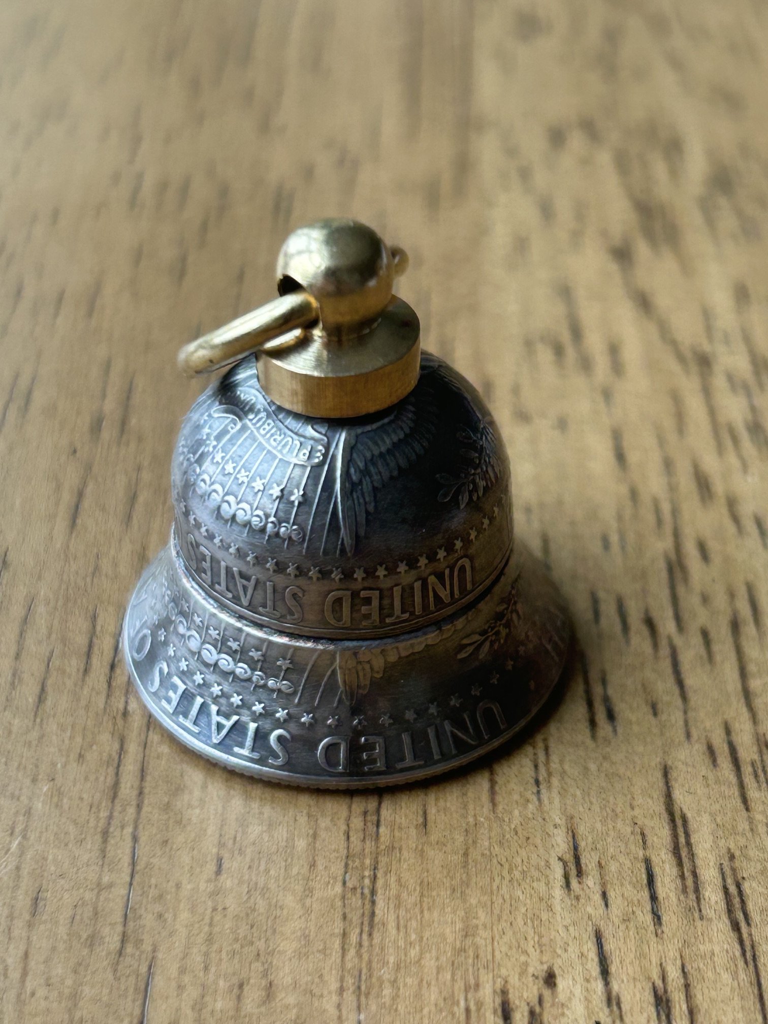 HANDMADE Brass Top Handmade Bell! Made from 2025 KENNEDY Half Dollars