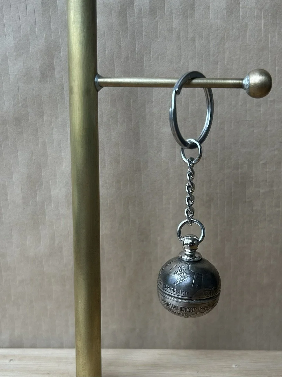 Handmade Ball Keychain made from 2026 Half Dollars! Silver top
