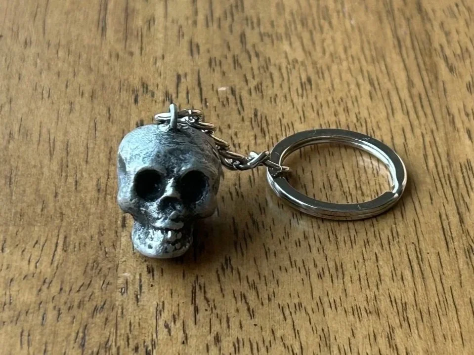 Handmade Skull Keychain! Made from Solid Pewter