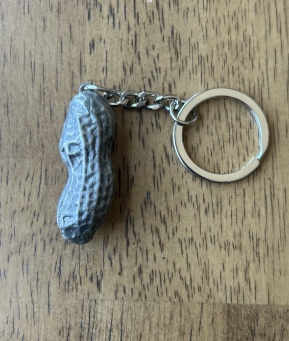 Handmade Metal Peanut Keychain Made from Solid Pewter!