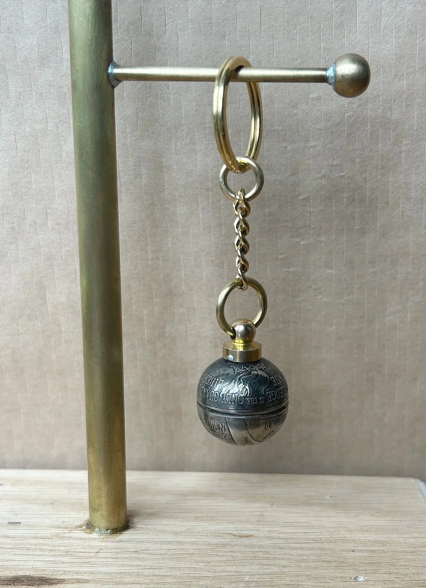 Handmade Ball Key Chain! Brass Top! Made from 2026 Half Dollars