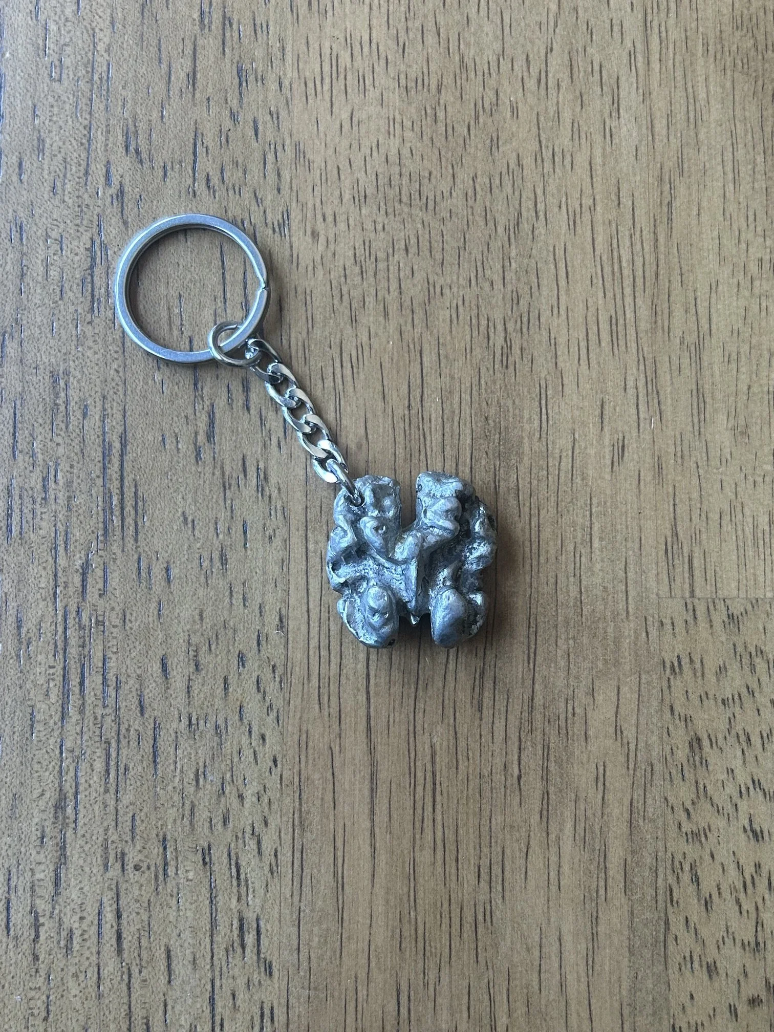 HANDMADE Walnut Keychain! Made from 100% Pewter