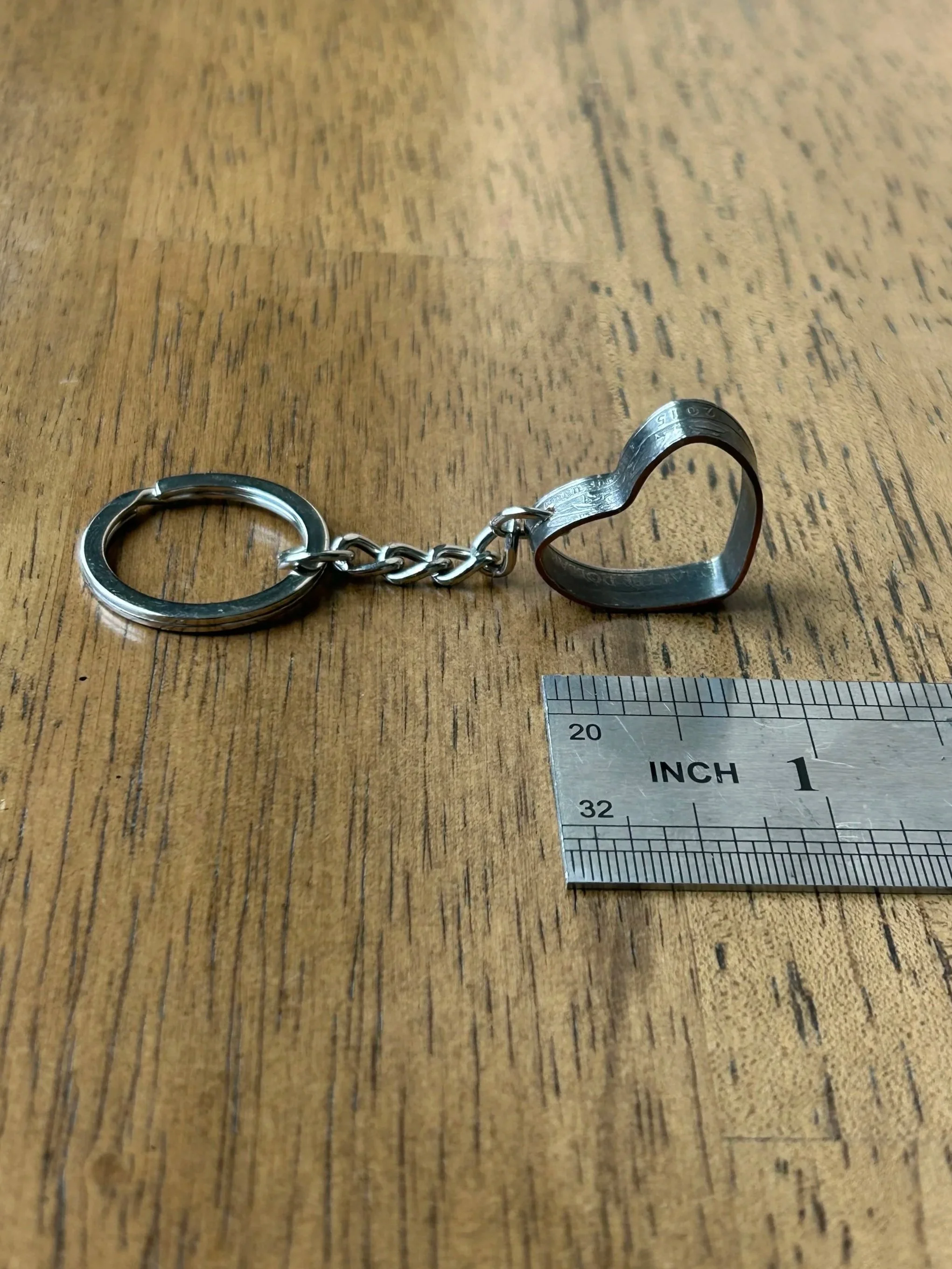 HANDMADE Heart Keychain Made From Quarters