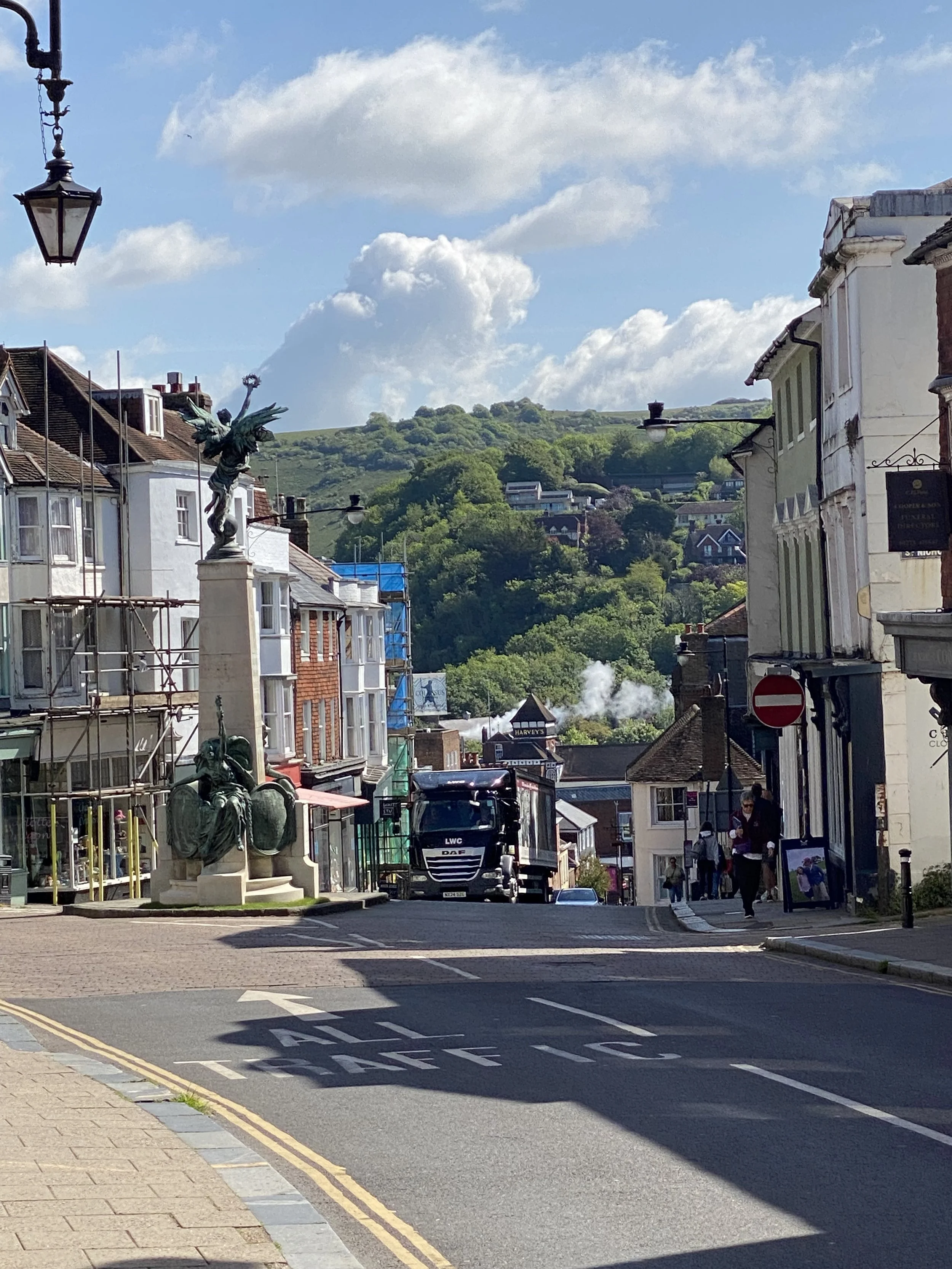 View looking across Lewes to the South Downs beyond