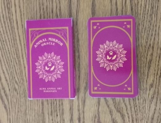 Animal mirror oracle deck featuring box and deck