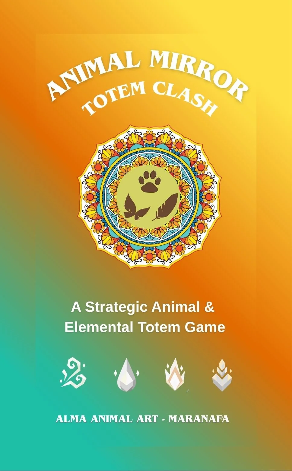 Animal Mirror Totem Clash strategic animal and elemental card game by Alma Animal Art.