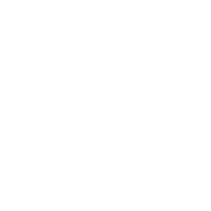 A circular design featuring a sprouting plant with three leaves inside a curved arrow symbolizing growth or sustainability.