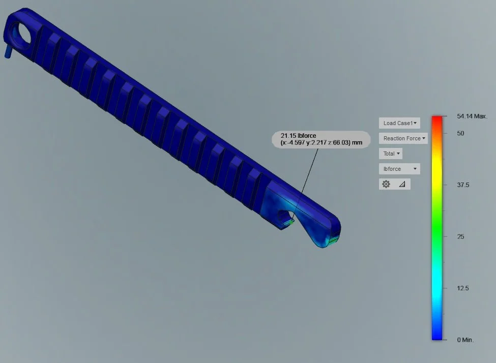 Stress analysis simulation of the bottle opener design