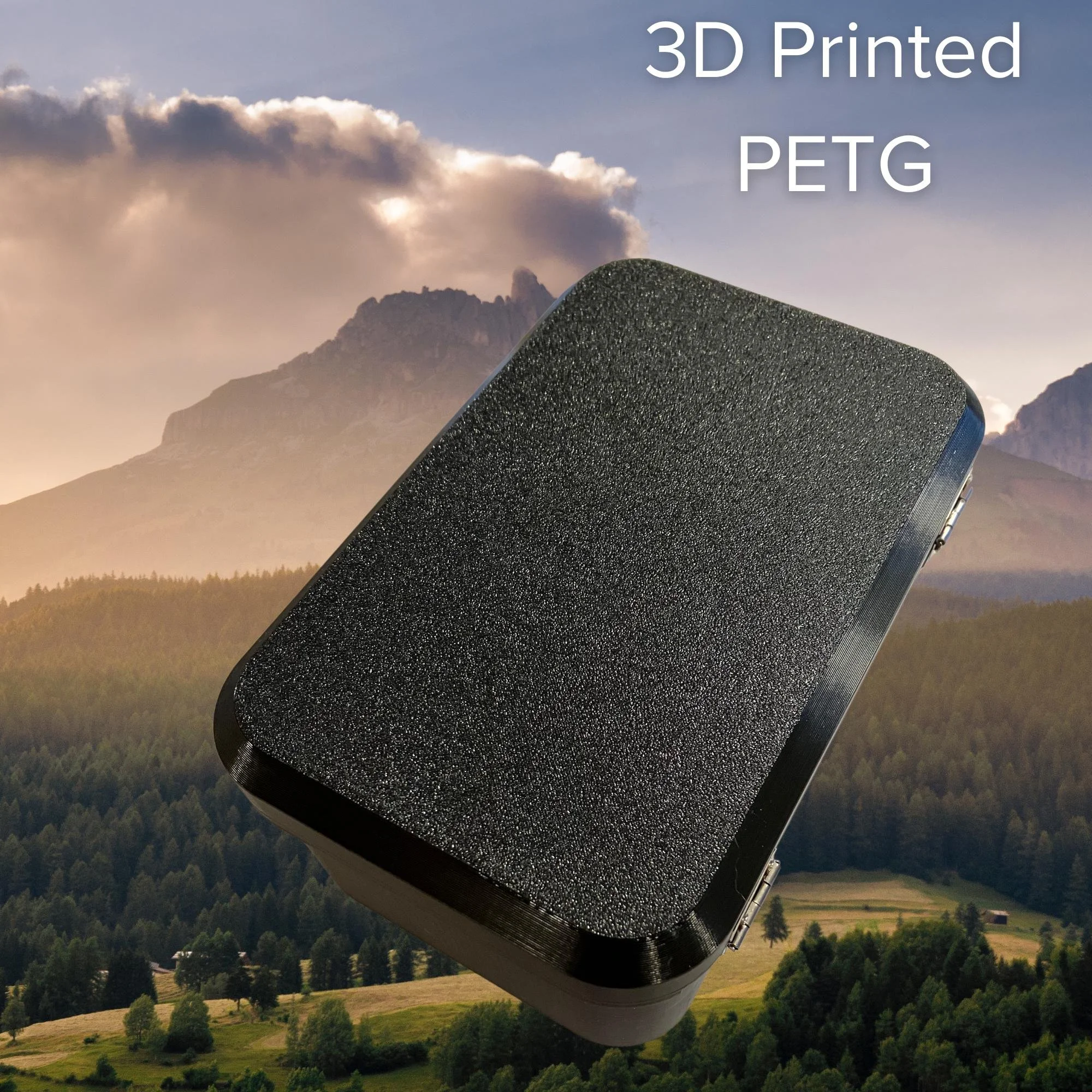 Closed black DJI Mini 4 Pro hard case, angled view