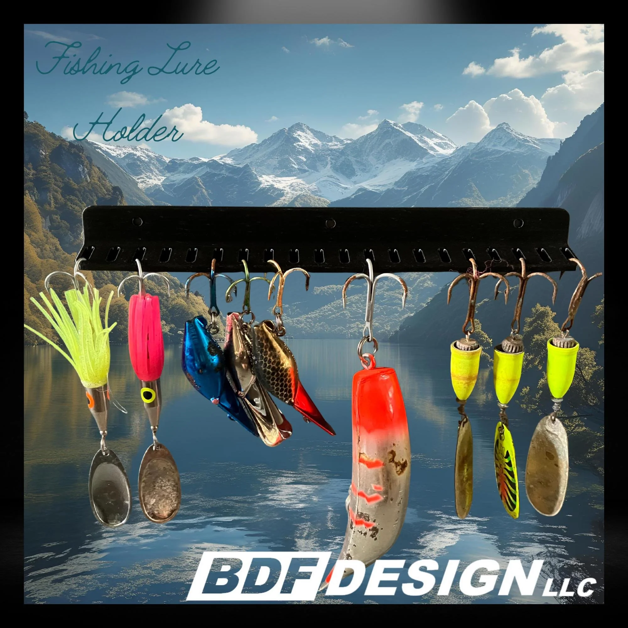 Lure holder loaded with spoons, spinners, and plugs