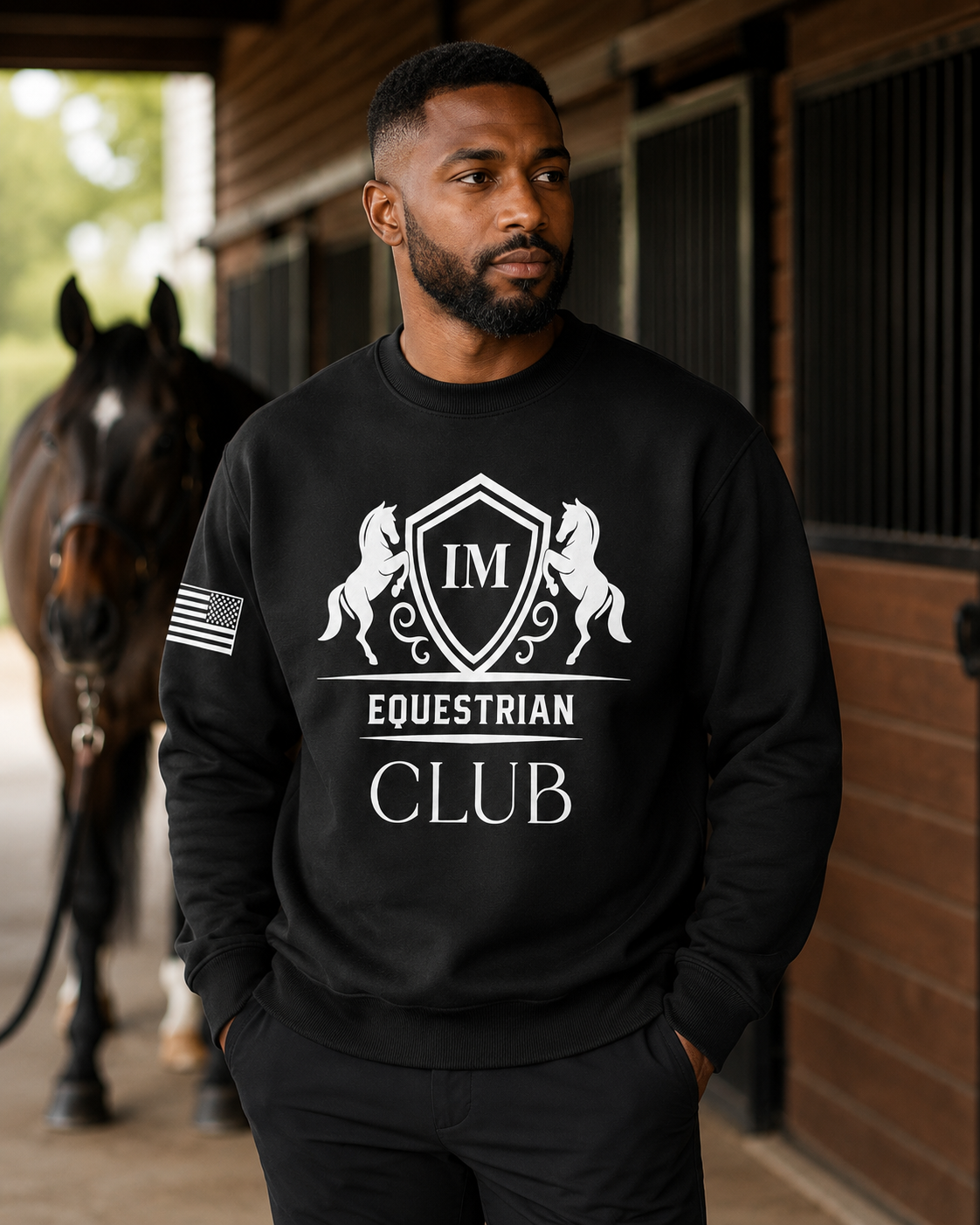 Man in screen printed crewneck heavyweight sweatshirt.png