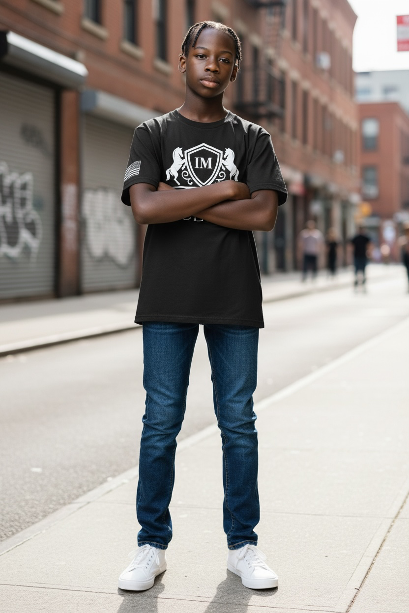 Man wearing unisex screen printed T-shirt.PNG