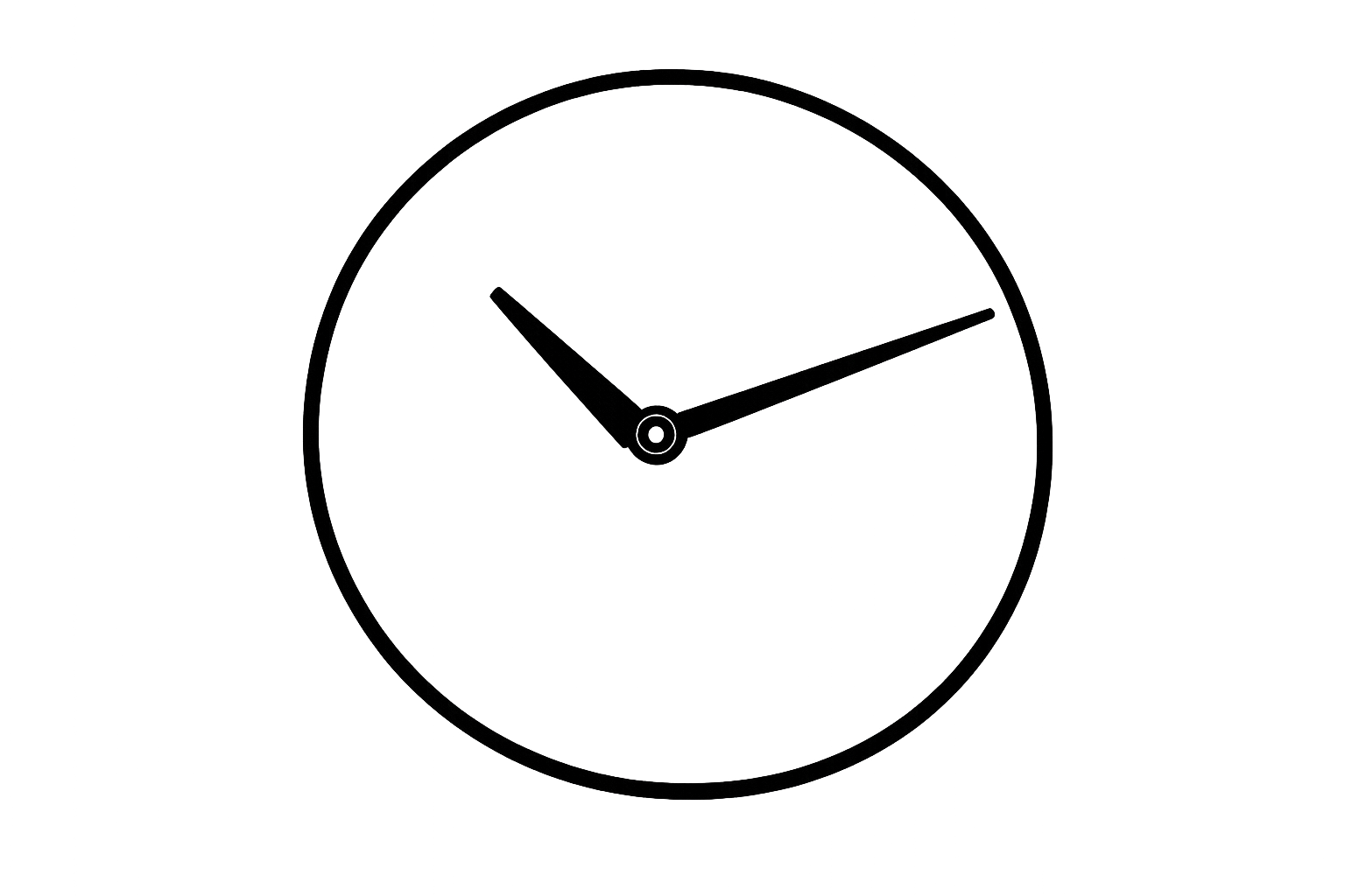 A mechanical clock showing the time as 2:21 with a black background.