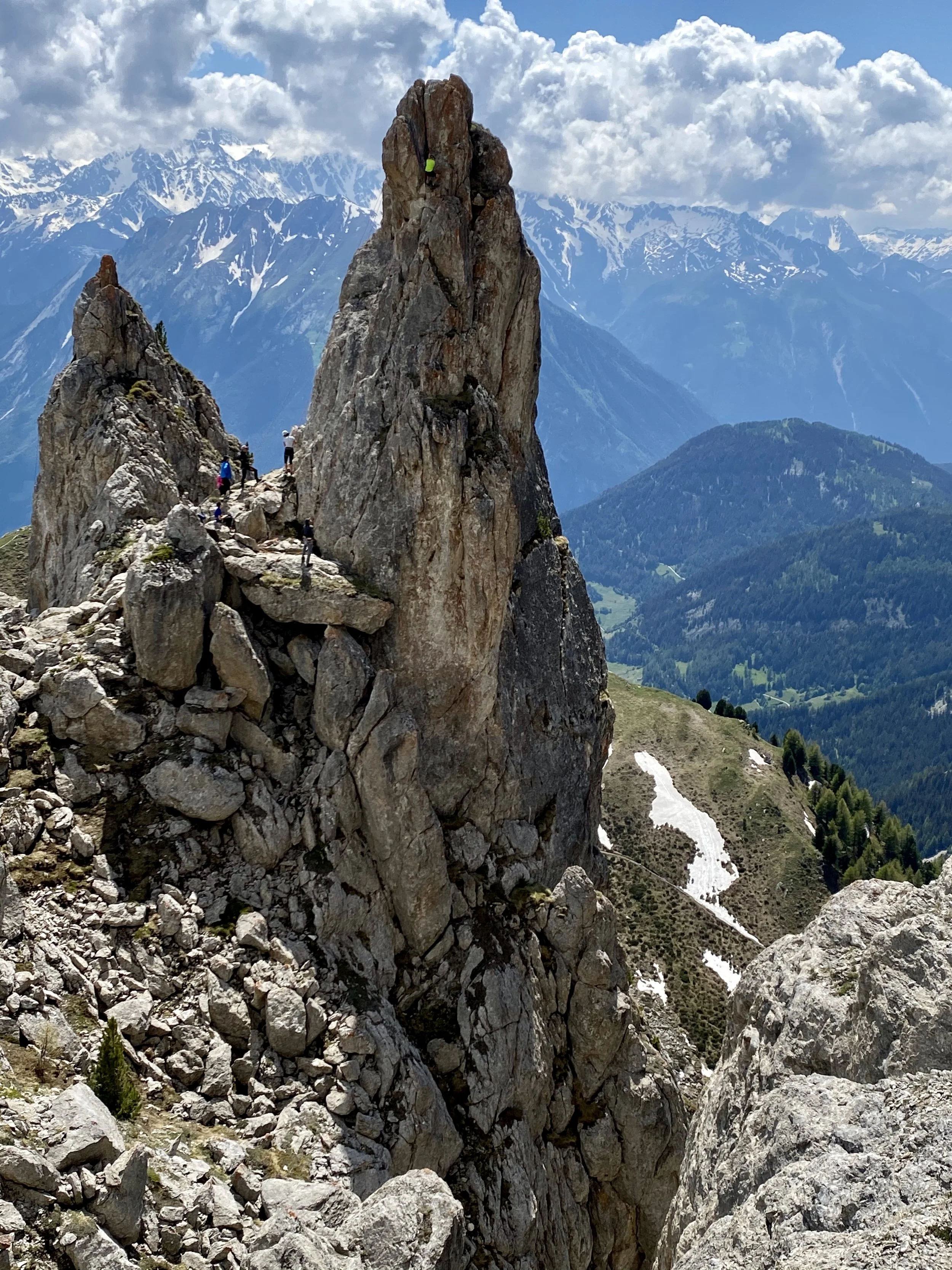 Young climber with Guides de Verbier at Pierre Avoi, Verbier Switzerland