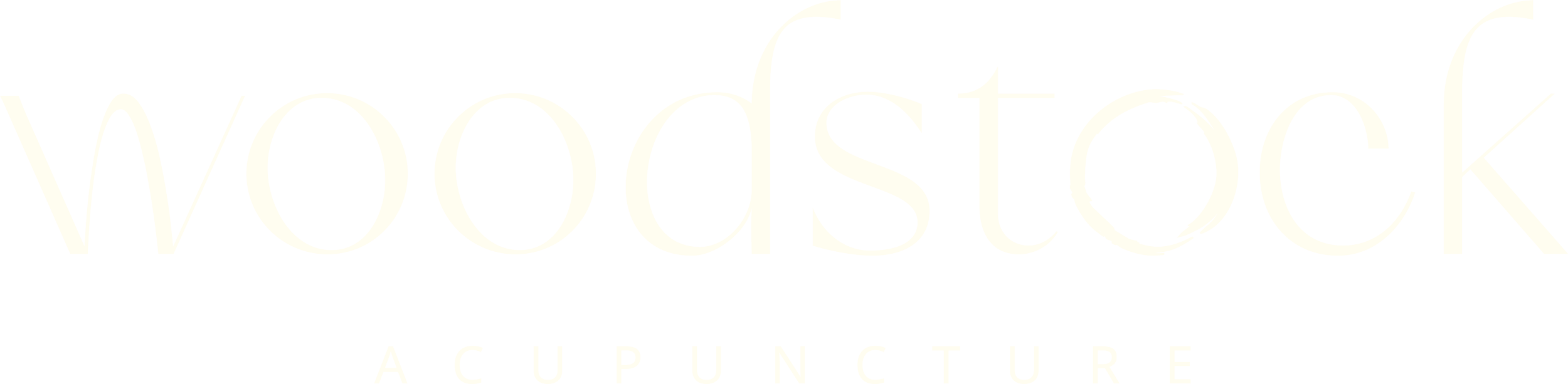 Woodstock Acupuncture logo with the word 'Woodstock' in large stylized font and 'Acupuncture' beneath it.