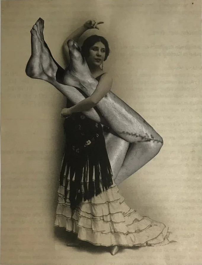 A woman with dark hair and traditional clothing holding a large fish in front of a beige background.