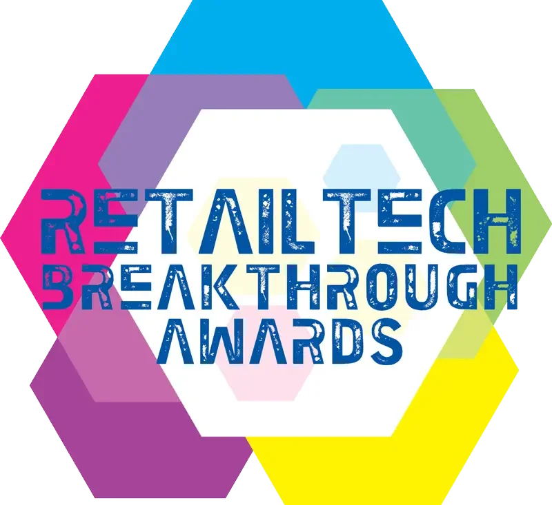 Colorful hexagon pattern with the text "Retail Tech Breakthrough Awards" in the center.