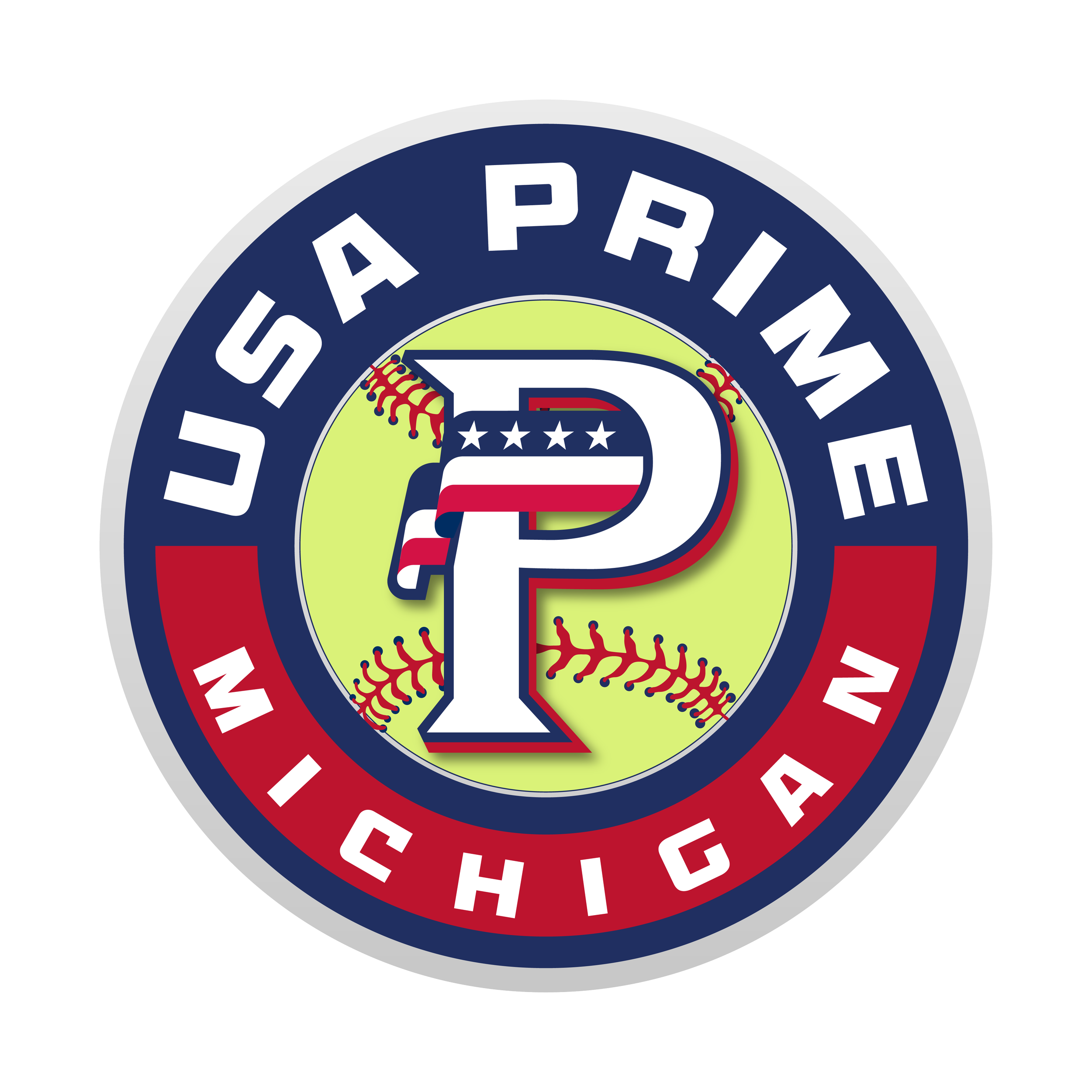 Logo of the Major League Baseball team, the Los Angeles Dodgers, featuring a stylized baseball with red stitching, and the letter 'D' in red, outlined in blue, with red, white, and blue circular text around the baseball.