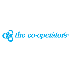 The logo of The Co-operators, a blue geometric symbol next to the company name in blue cursive font.