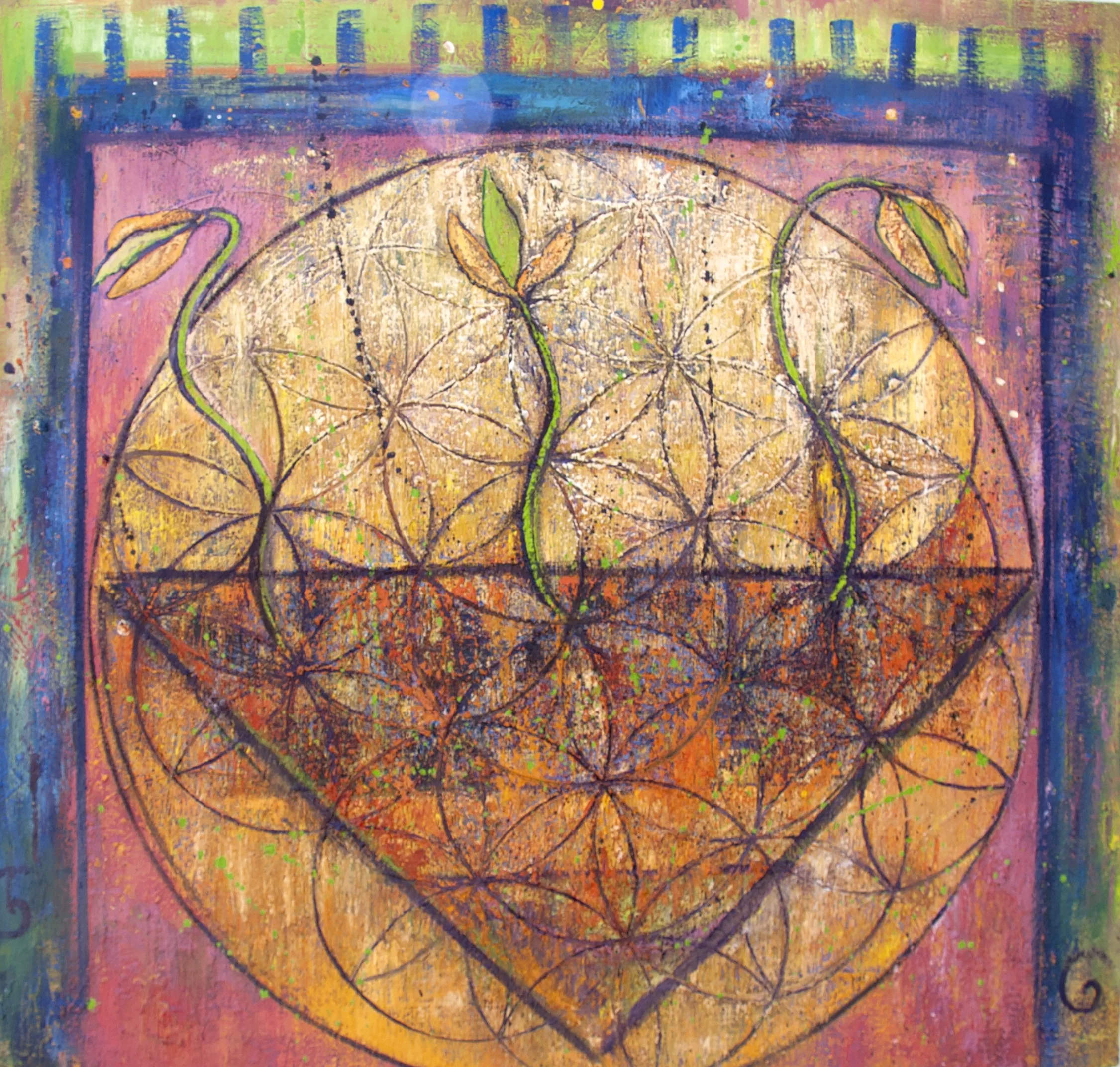 Seeds Emerging, oil on canvaa