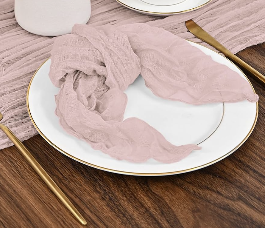 Cheesecloth Napkins — white, gold, pink, blue, green