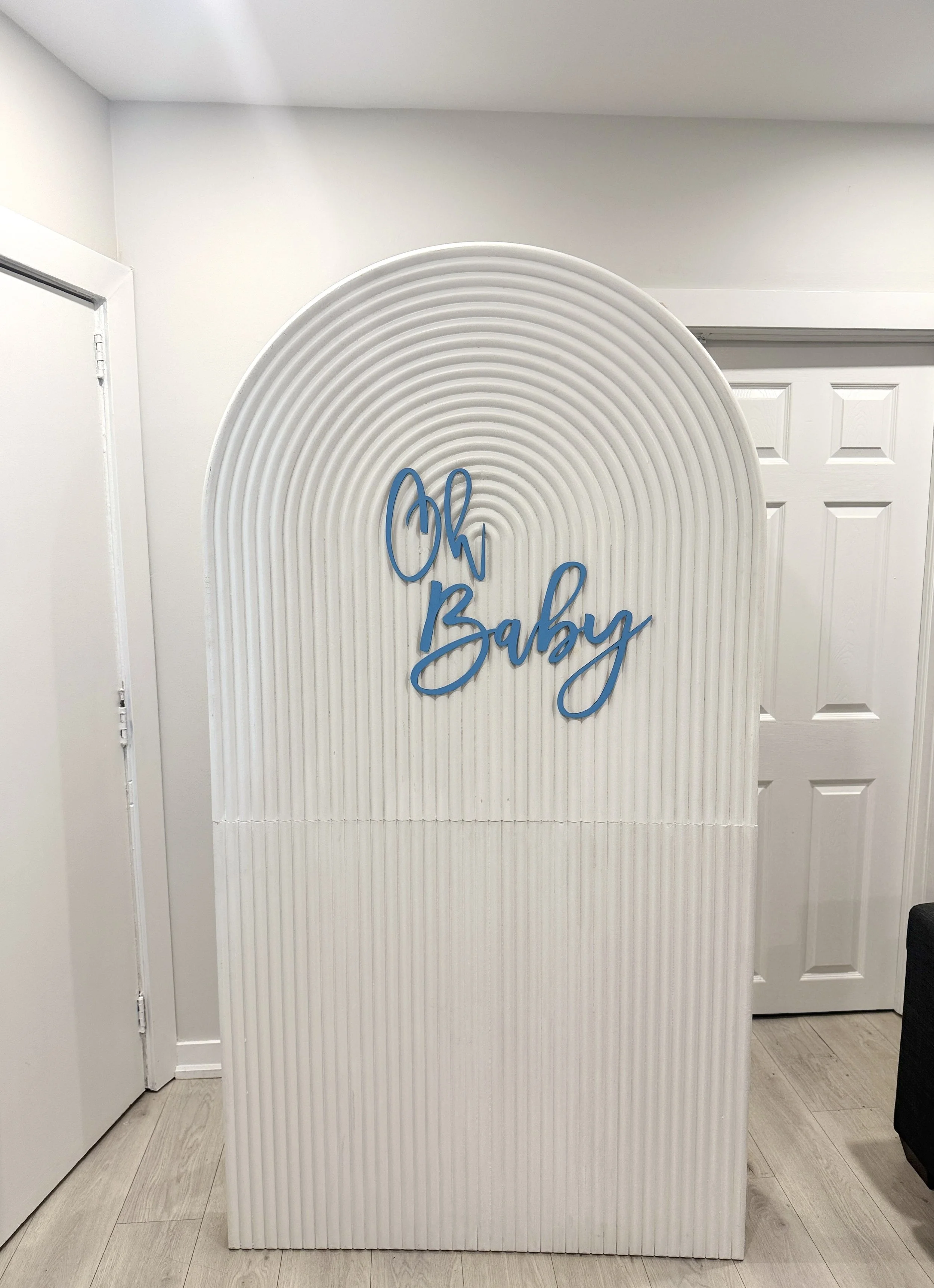 "Oh Baby" Sign — pink, blue, black, purple