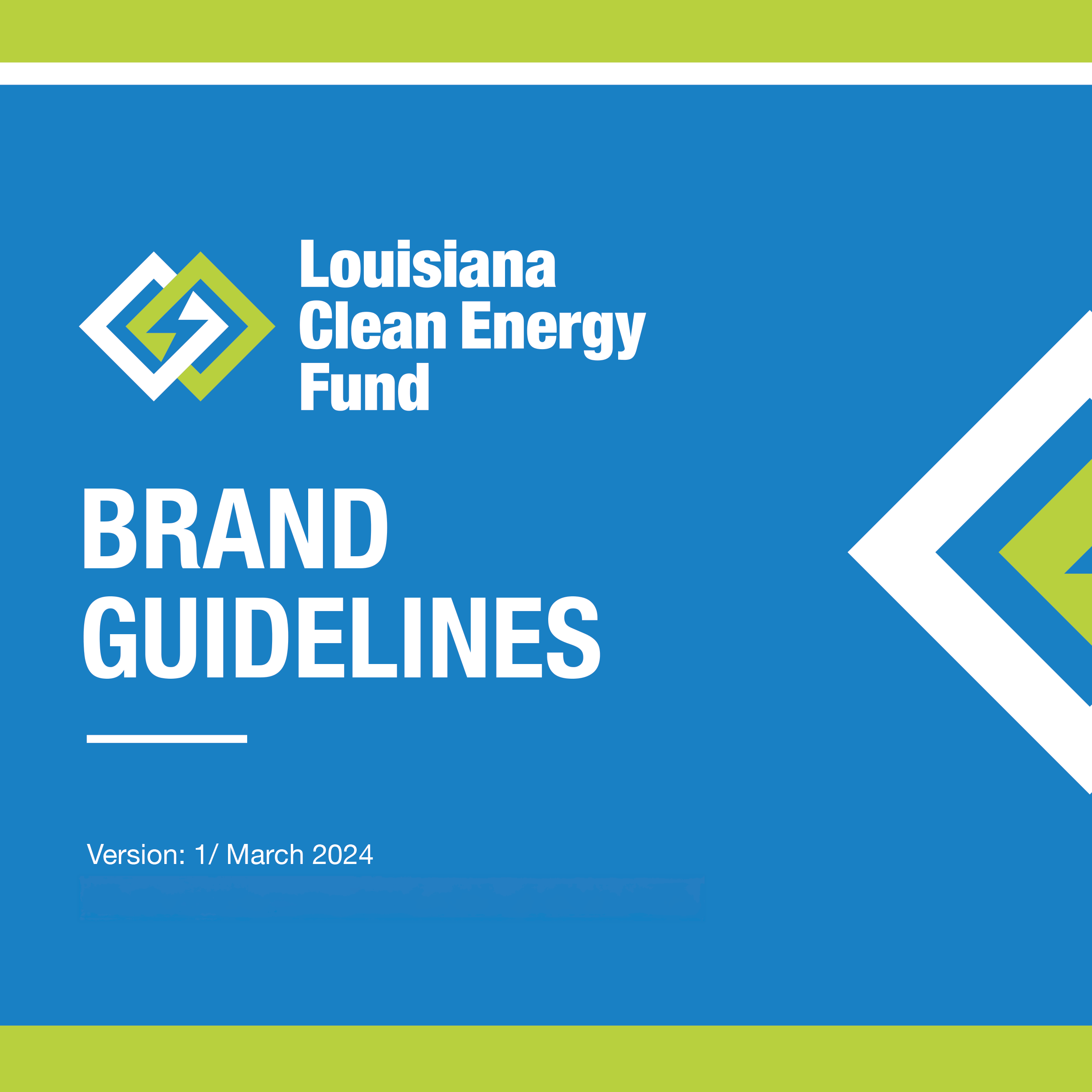 Cover page of Louisiana Clean Energy Fund brand guidelines