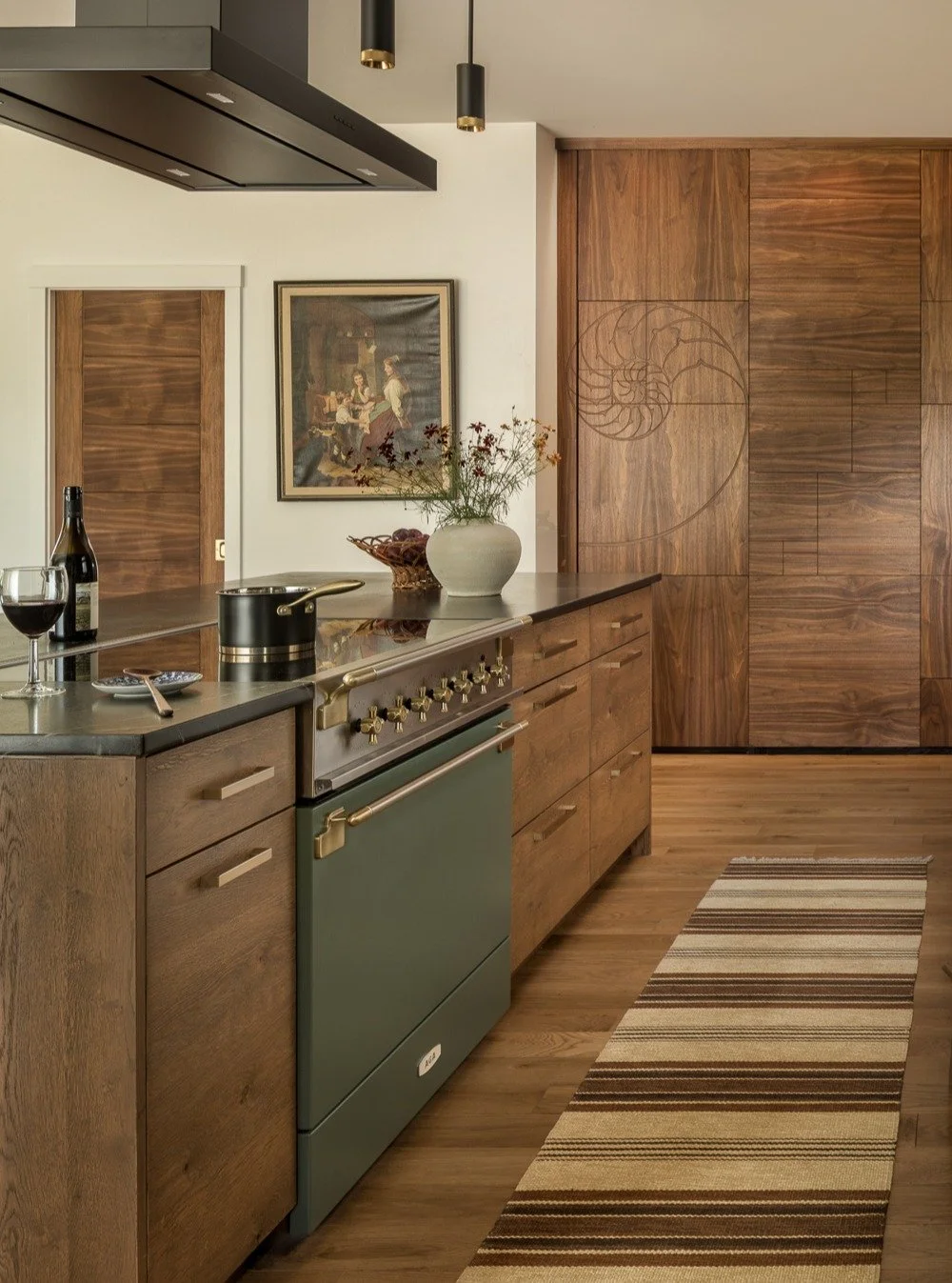 I am making an effort to share a bunch of new work with y'all. This image is hot off the presses. It's a treasured collab with @performancebuildingsupply. 
Notice the engraved nautilus on the wood paneling? It's a door to a utility space :0

That&rsq