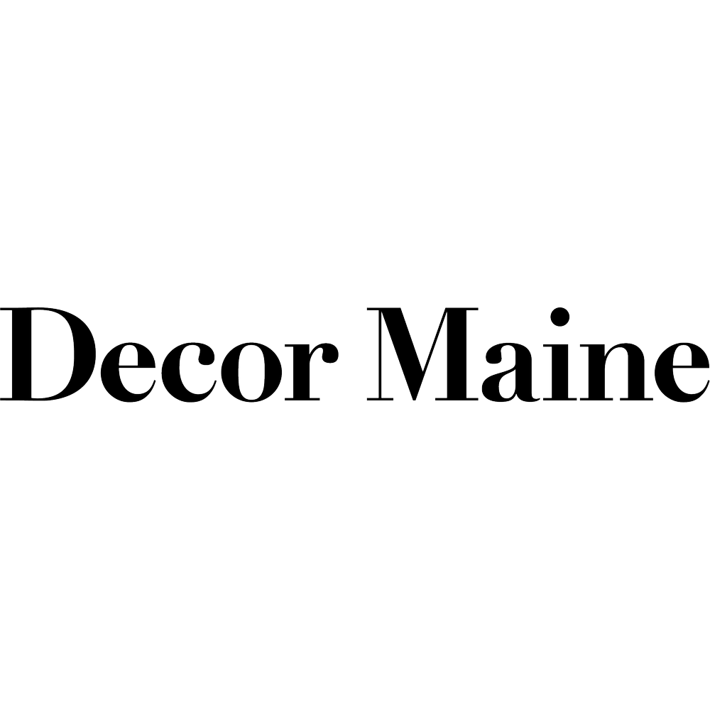 Logo for Decor Maine with a stylized Christmas tree above the text.