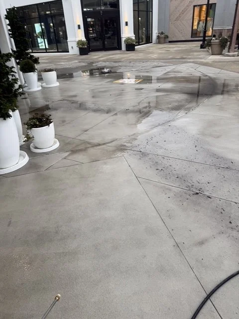 Power washed commercial space in North Hills, Raleigh NC