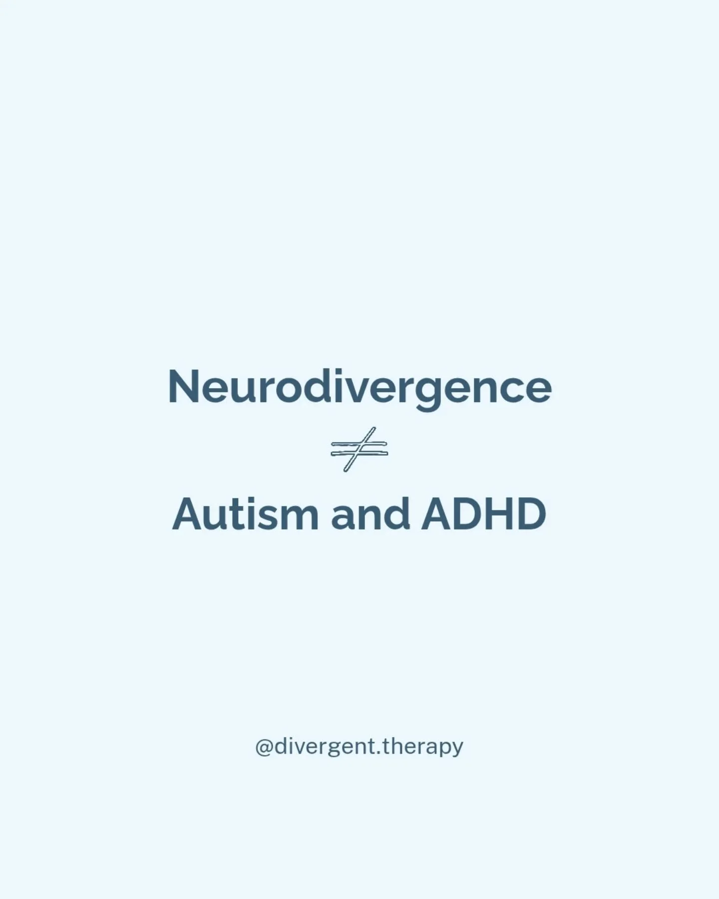✨ Neurodivergence &ne; just ADHD + Autism ✨

When people hear neurodivergent, they often only think of ADHD or autism&hellip; but neurodivergence is so much broader than that 💙

Neurodivergence can include:
-Autism
-ADHD
-Dyslexia, Dyscalculia &amp;