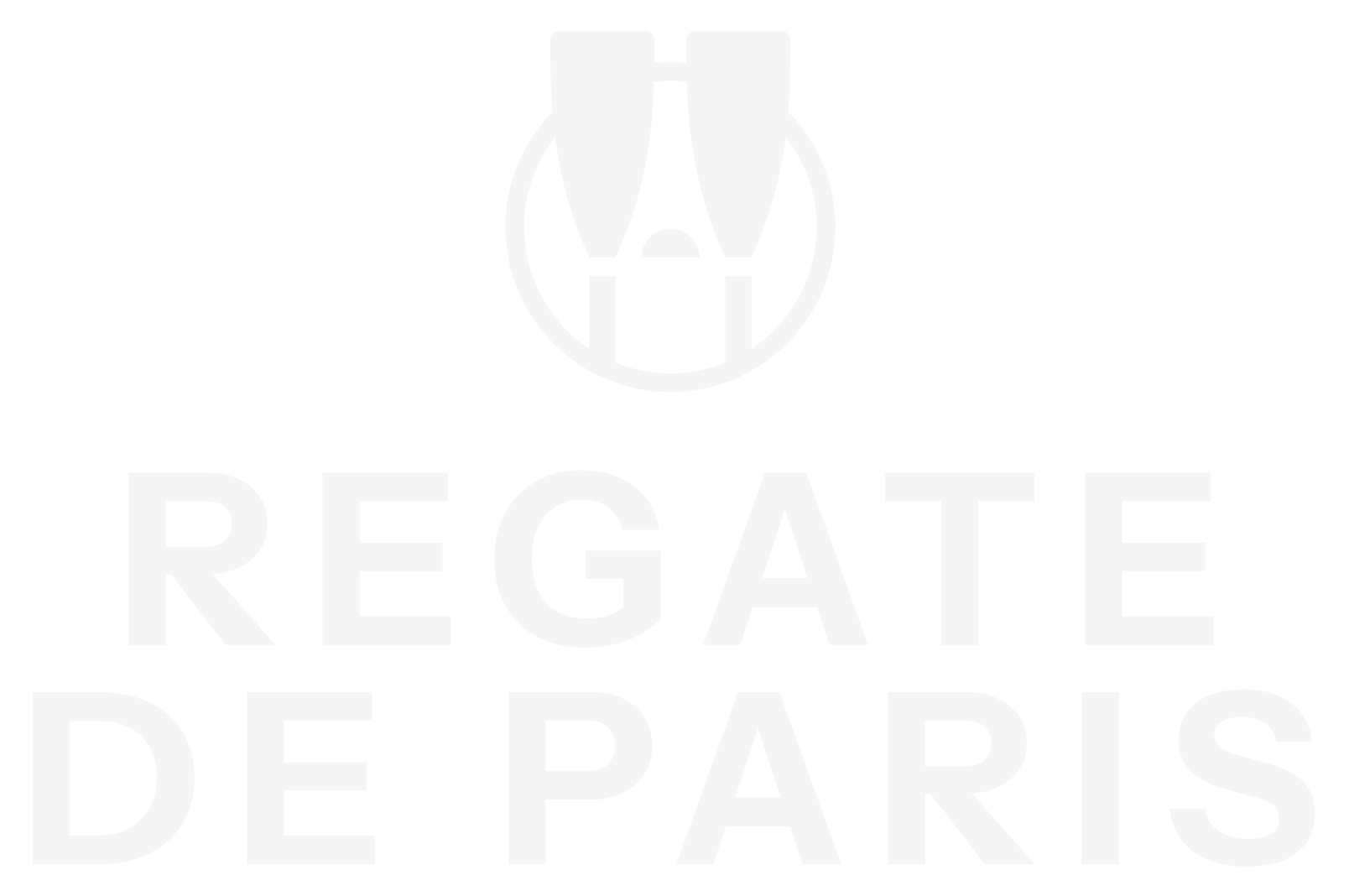 Logo de Régate de Paris avec un voilier stylisé au sommet et le texte "Régate de Paris" en dessous.