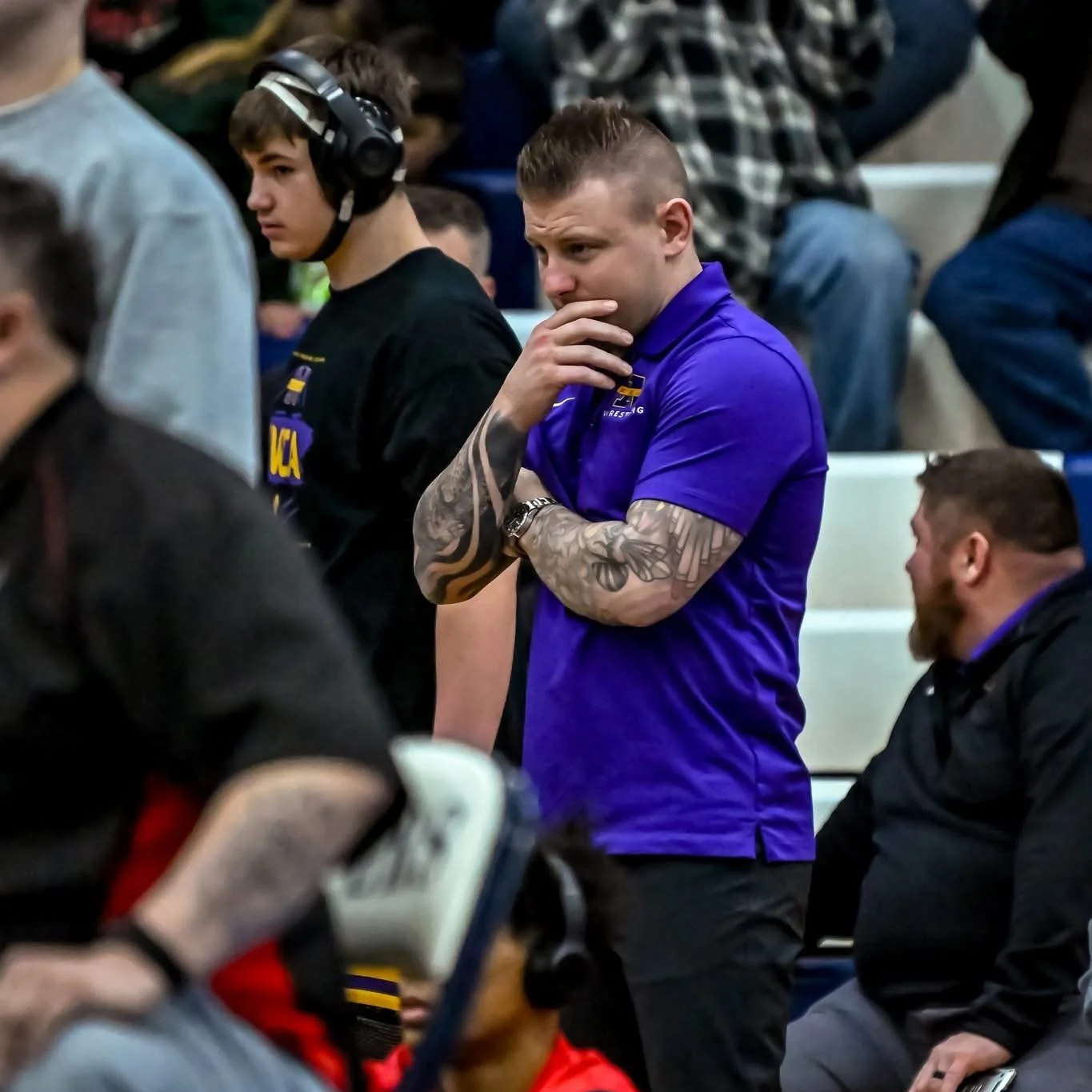 Pete Schlegel coaching wrestling at Maumee High School