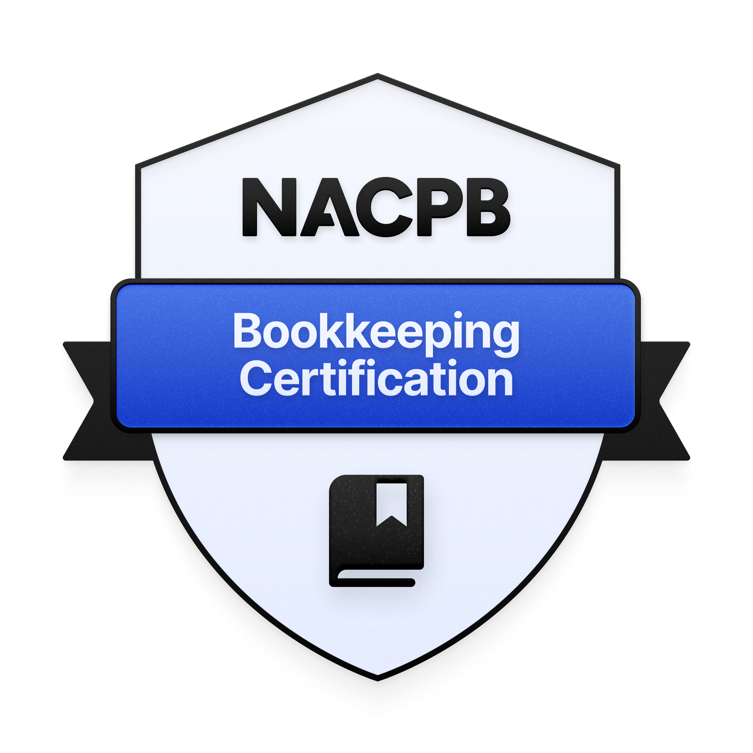 A digital badge with the text 'NACPB Bookkeeping Certification' written on it.