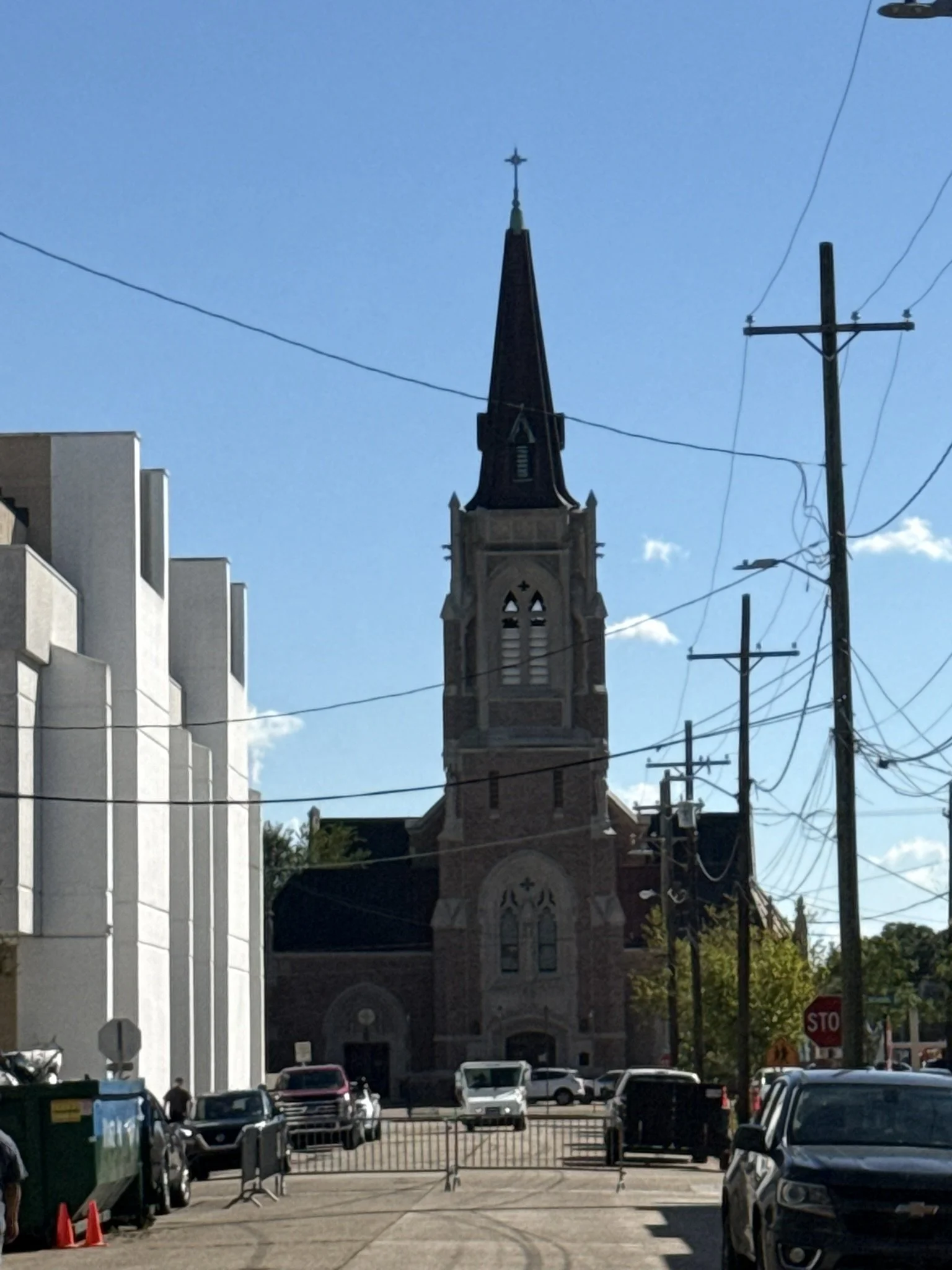 St. Francis de Sales Cathedral steeple in downtown Houma, Louisiana