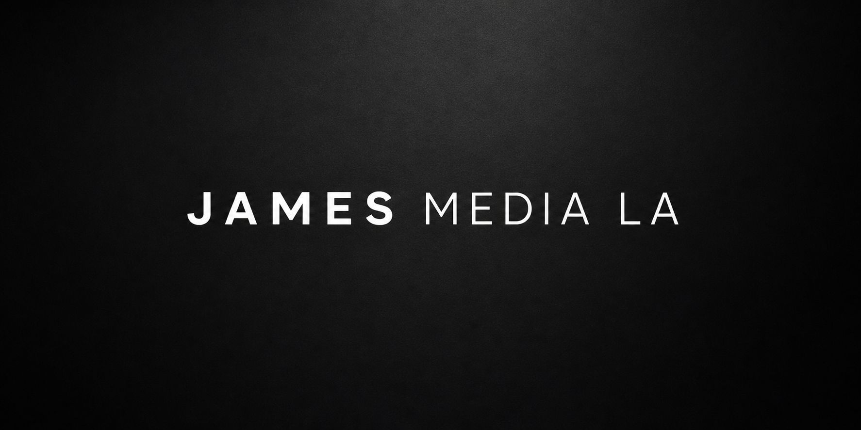Black background with white text reading 'JAMES MEDIA LA'