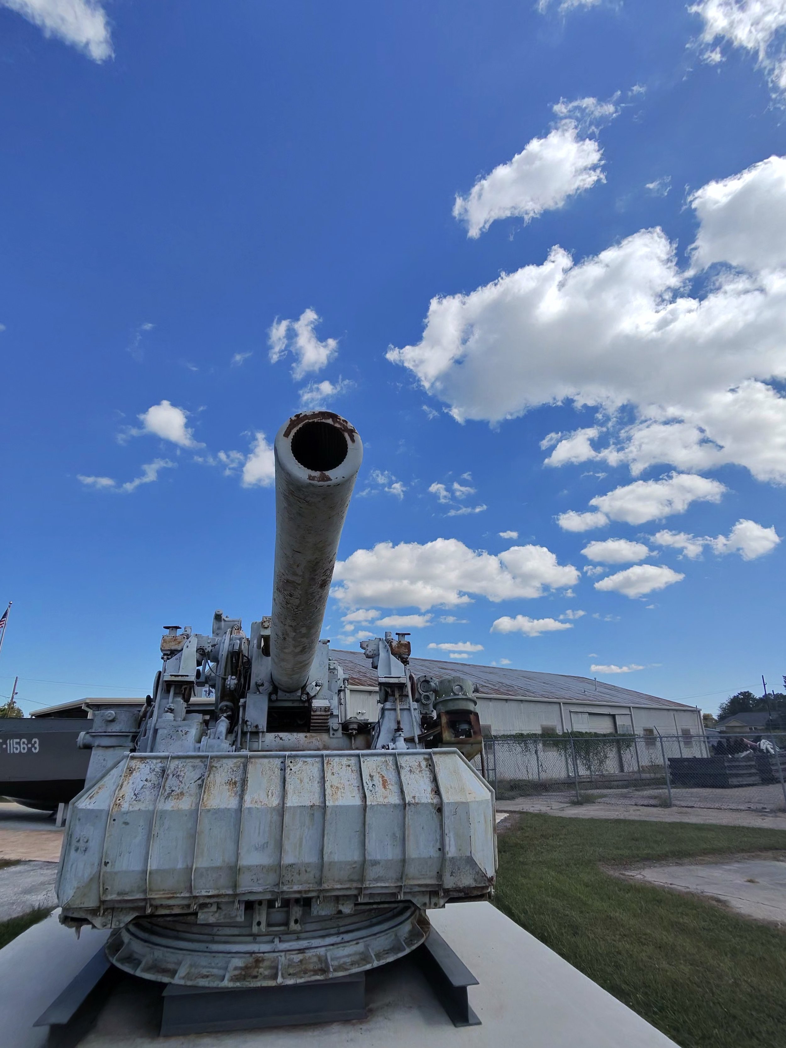 Naval gun on display outside the Regional Military Museum in Houma
