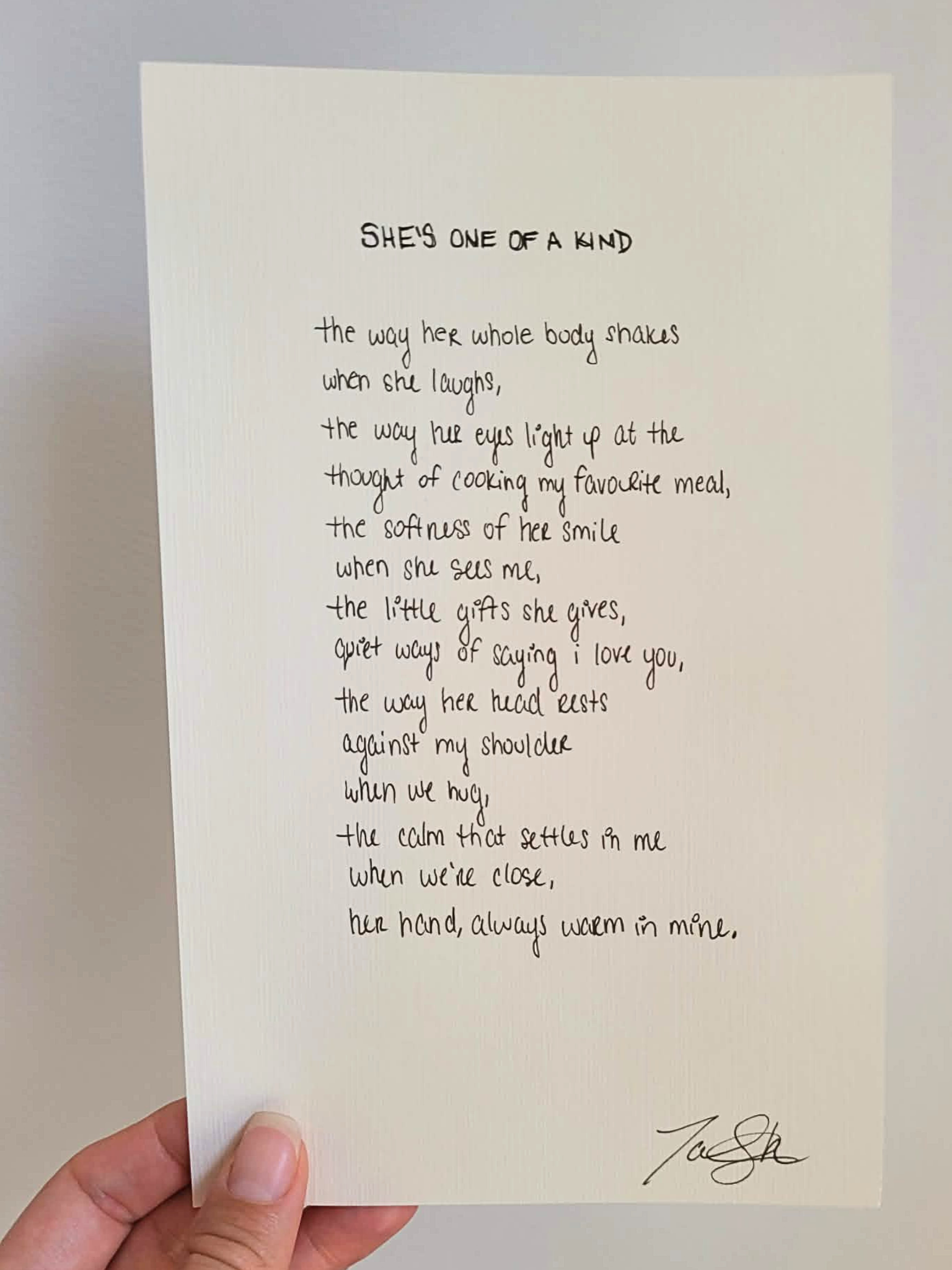 Handwritten Poem