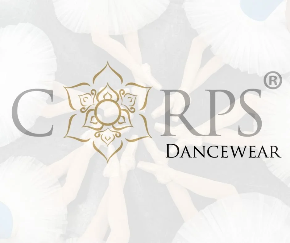 Logo for CORE RPS Dancewear featuring a gold ornamental flower design and gray text.