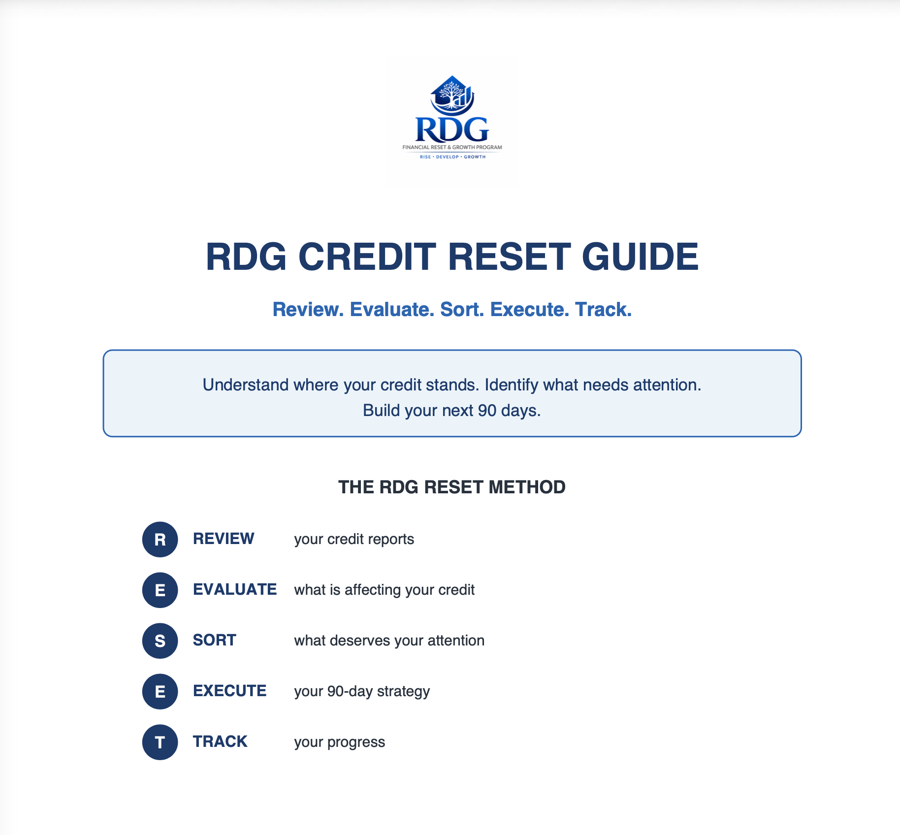 RDG Credit Reset Guide