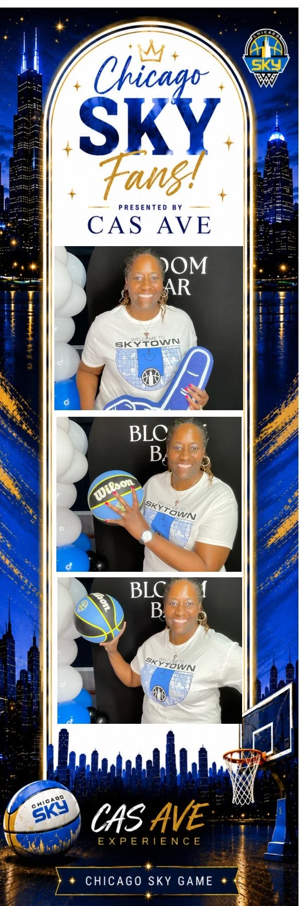 Chicago Sky Fan photo booth experience by Cas Ave Experience
