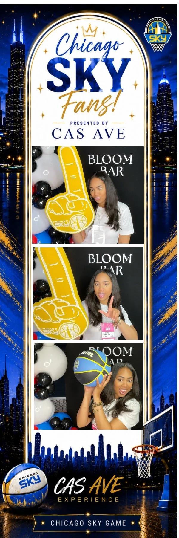 Cas Ave Experience photo booth activation at Chicago Sky event