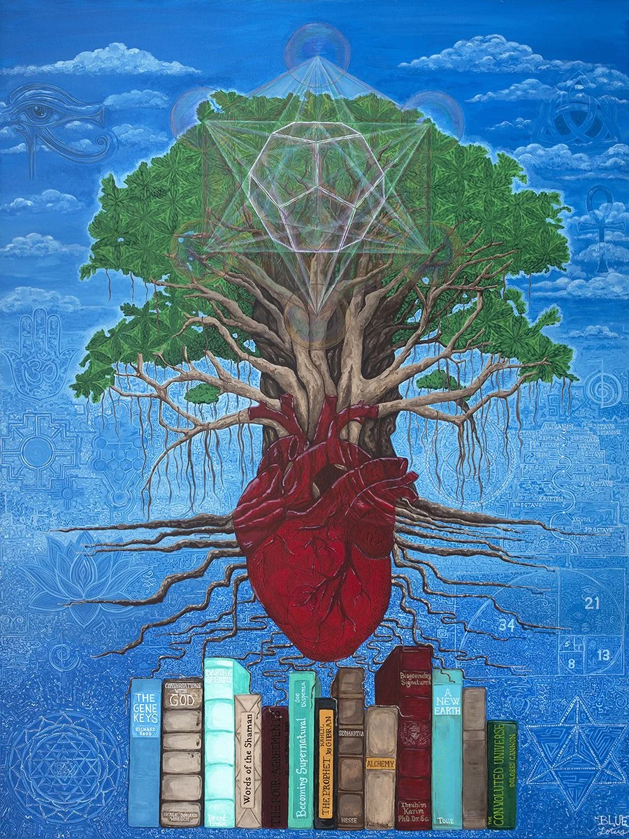 Awakening Plant medicine Artwork sacred geometry by blue lotus rising