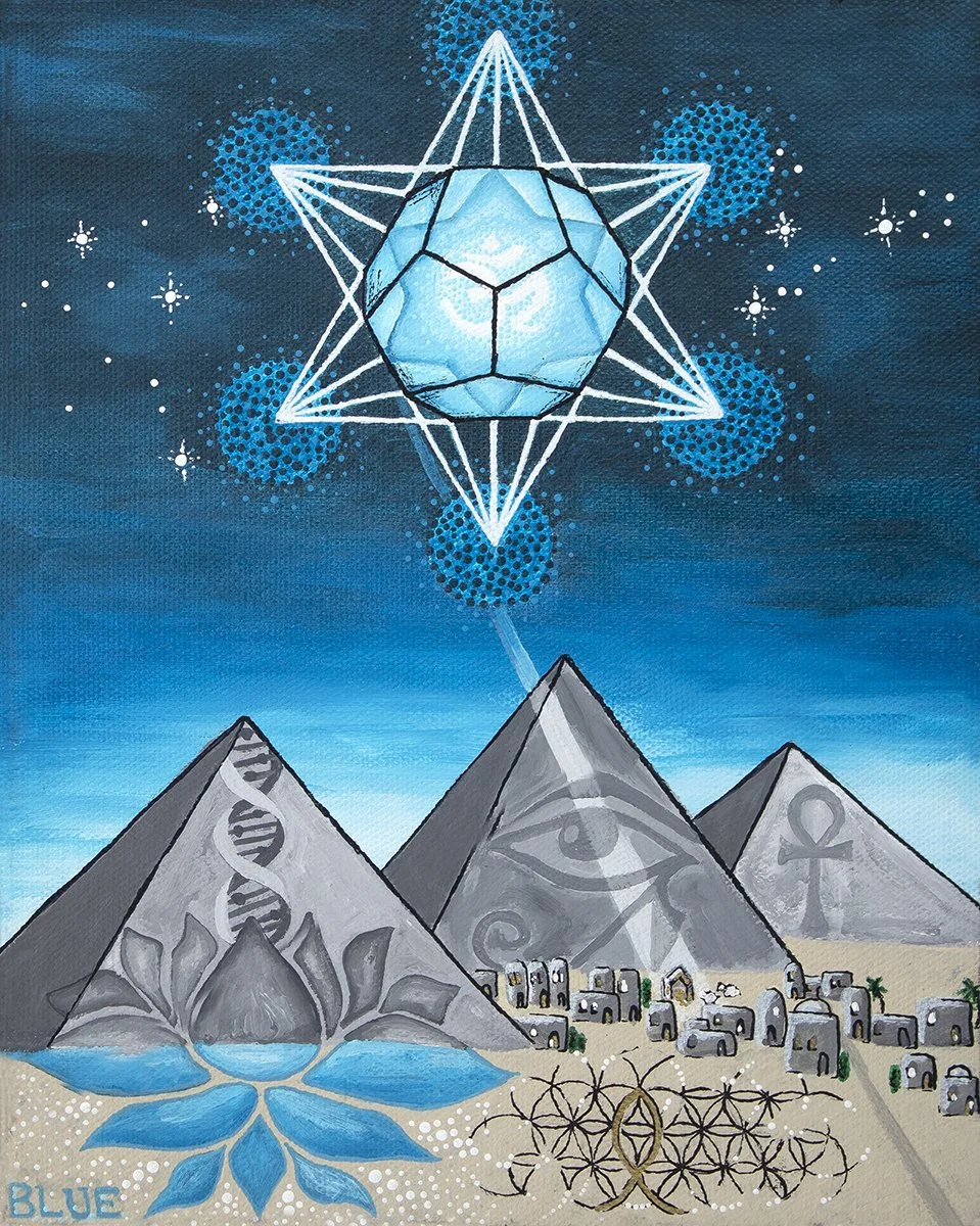 Awakening Plant medicine Artwork sacred geometry by blue lotus rising Christmas Card