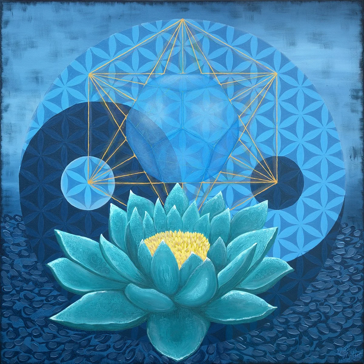 Awakening Plant medicine Artwork sacred geometry by blue lotus rising