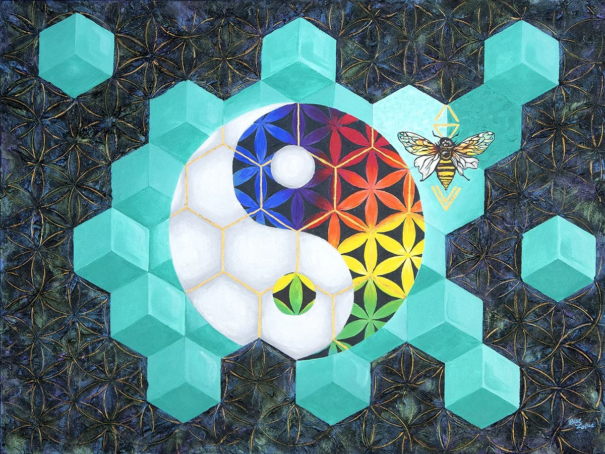 Awakening Plant medicine Artwork sacred geometry by blue lotus rising