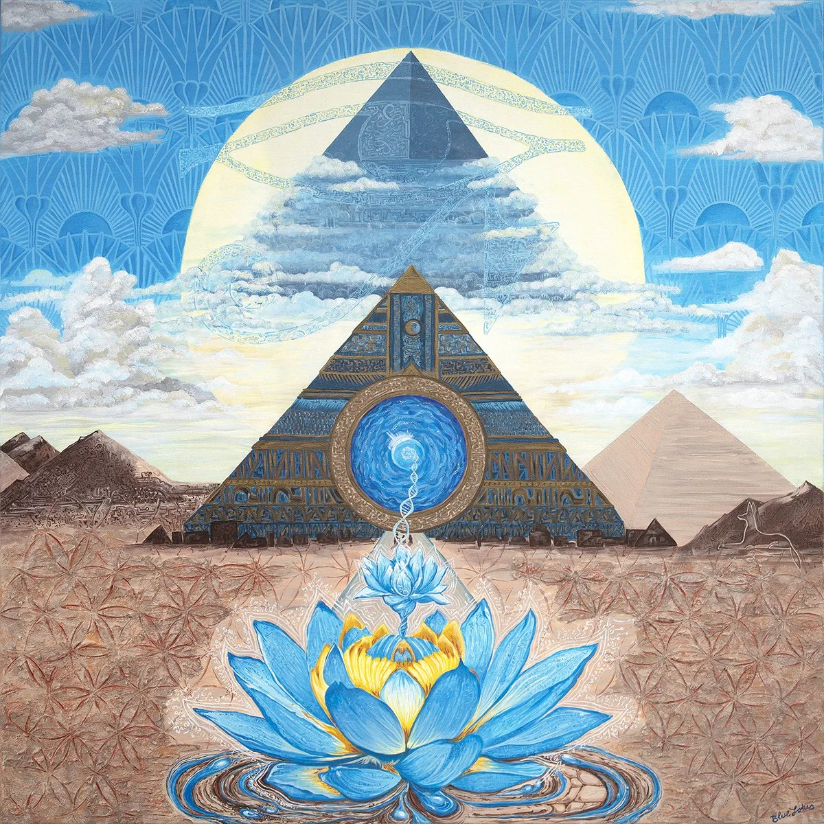 Awakening Plant medicine Artwork sacred geometry by blue lotus rising