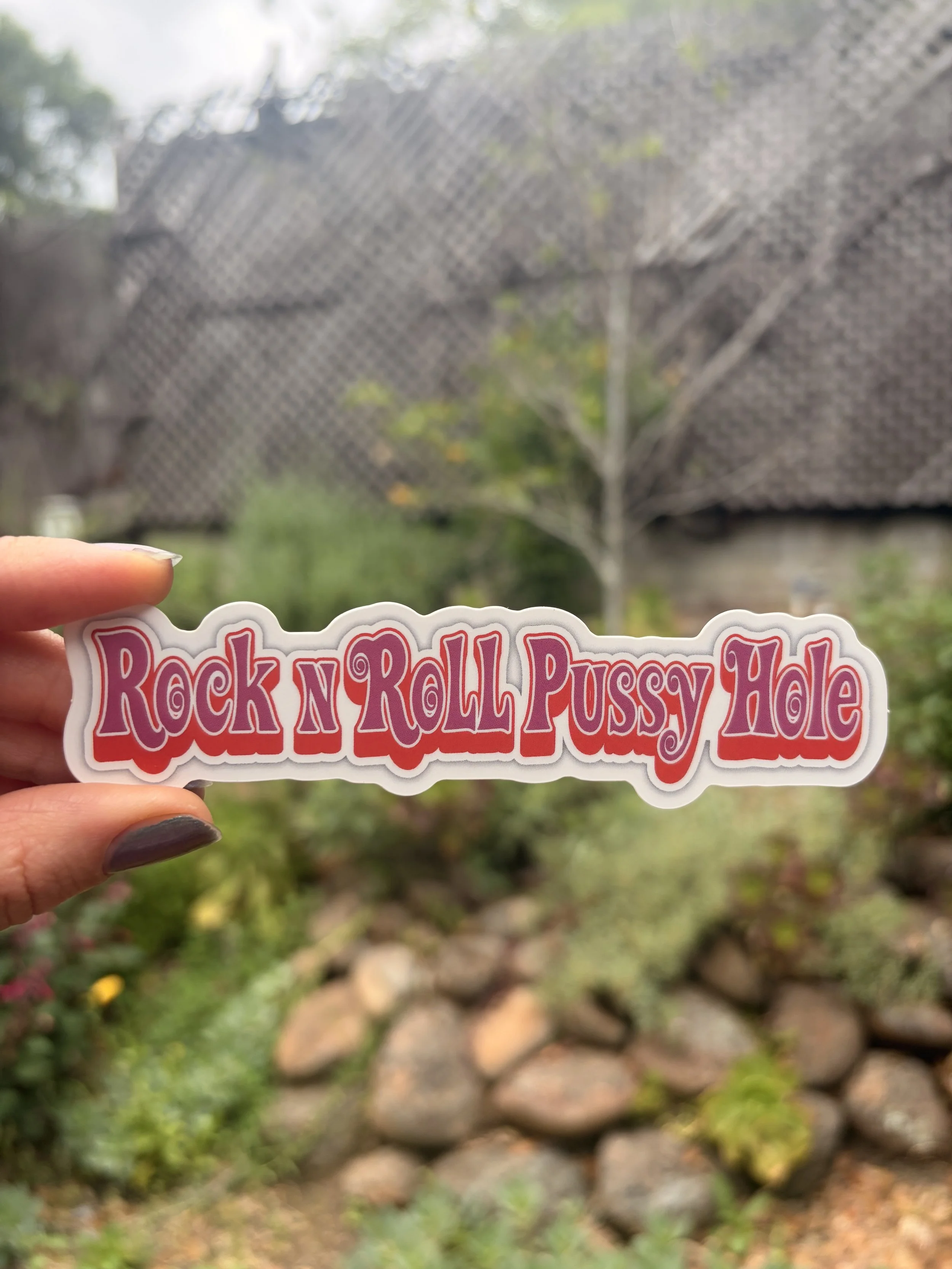 Rock n Roll Pussy Hole Sticker